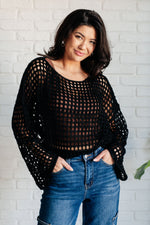 Hazel Blues® |  Ask Anyway Fishnet Sweater