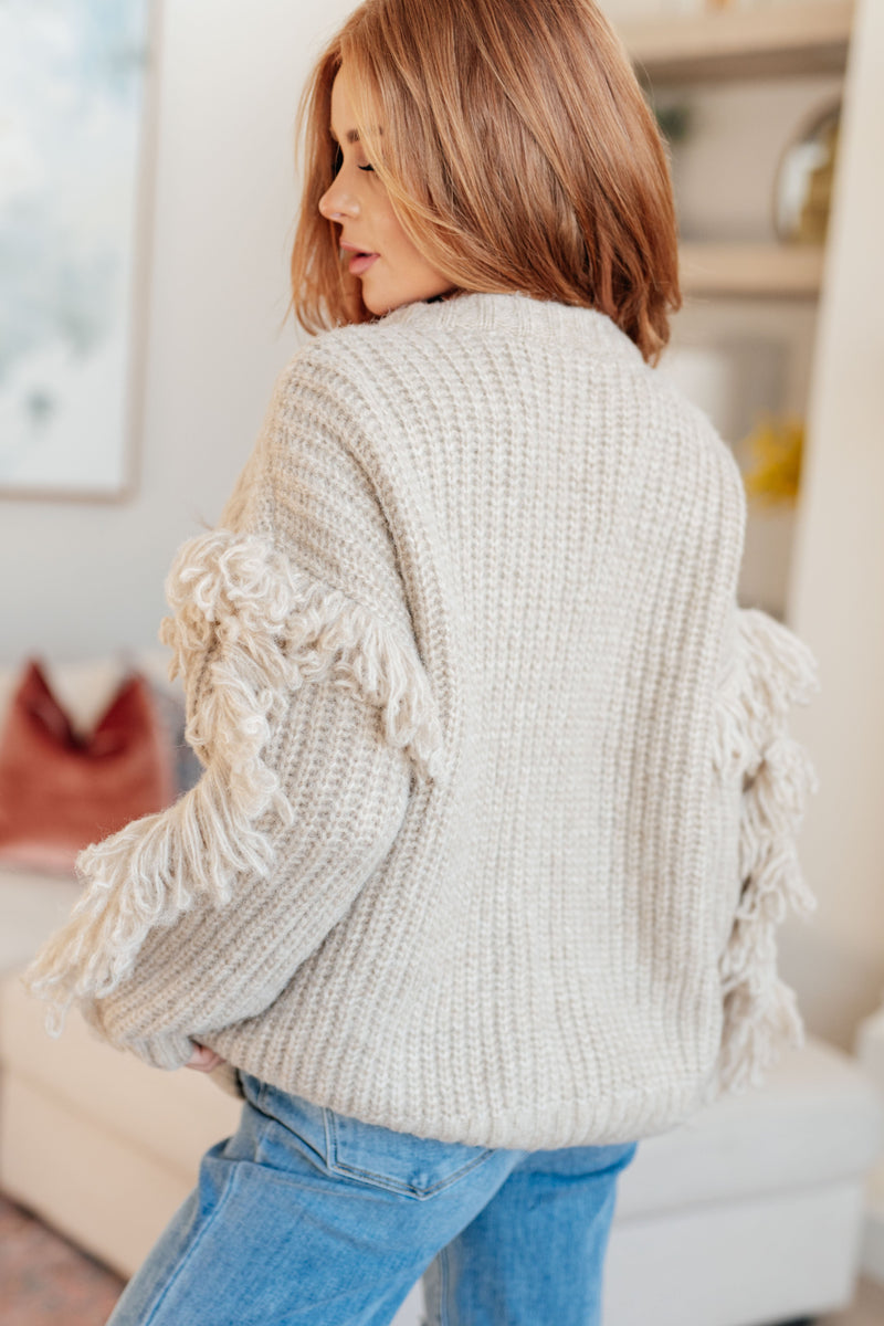 Hazel Blues® |  Ask Me About It Fringe Cardigan