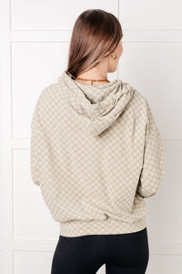 Hazel Blues® |  Ask Me Out Checkered Hoodie in Sage