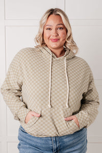 Hazel Blues® |  Ask Me Out Checkered Hoodie in Sage