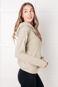 Hazel Blues® |  Ask Me Out Checkered Hoodie in Sage