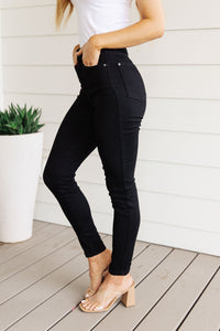 Hazel Blues® |  Audrey High Rise Control Top Classic Skinny Jeans in Black