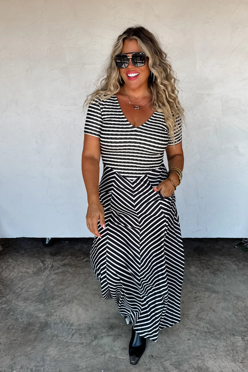 Hazel Blues® |  PREORDER: Calista Stripe Dress