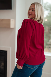 Hazel Blues® |  Back in Business V-Neck Blouse