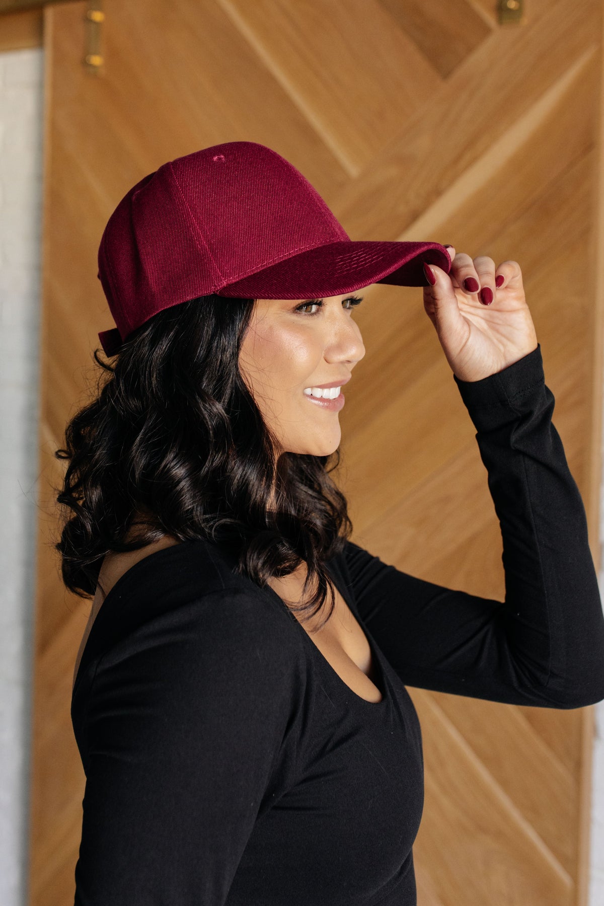 Hazel Blues® |  Basic Babe Ball Cap in Wine