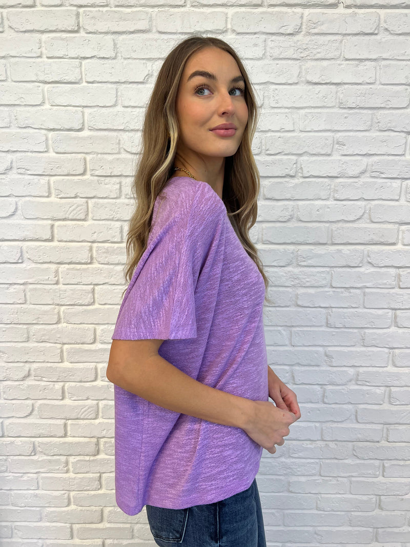 Hazel Blues® |  Basically Flowing Dolman Sleeve Top in B Lavender