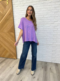 Hazel Blues® |  Basically Flowing Dolman Sleeve Top in B Lavender