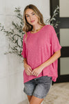 Hazel Blues® |  Basically Flowing Dolman Sleeve Top in Hot Pink