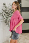 Hazel Blues® |  Basically Flowing Dolman Sleeve Top in Hot Pink