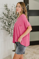 Hazel Blues® |  Basically Flowing Dolman Sleeve Top in Hot Pink