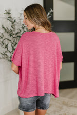 Hazel Blues® |  Basically Flowing Dolman Sleeve Top in Hot Pink