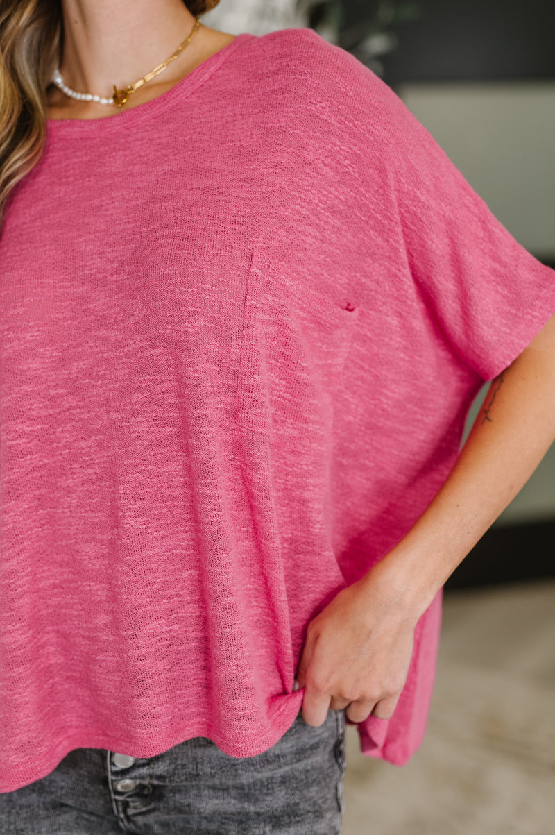 Hazel Blues® |  Basically Flowing Dolman Sleeve Top in Hot Pink