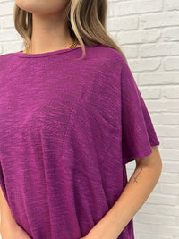 Hazel Blues® |  Basically Flowing Dolman Sleeve Top in Lt Plum