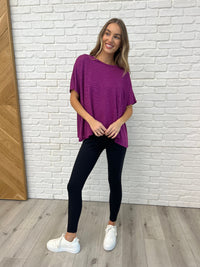 Hazel Blues® |  Basically Flowing Dolman Sleeve Top in Lt Plum