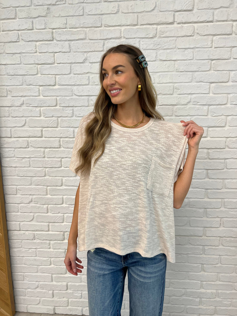 Hazel Blues® |  Basically Flowing Dolman Sleeve Top in Sand Beige