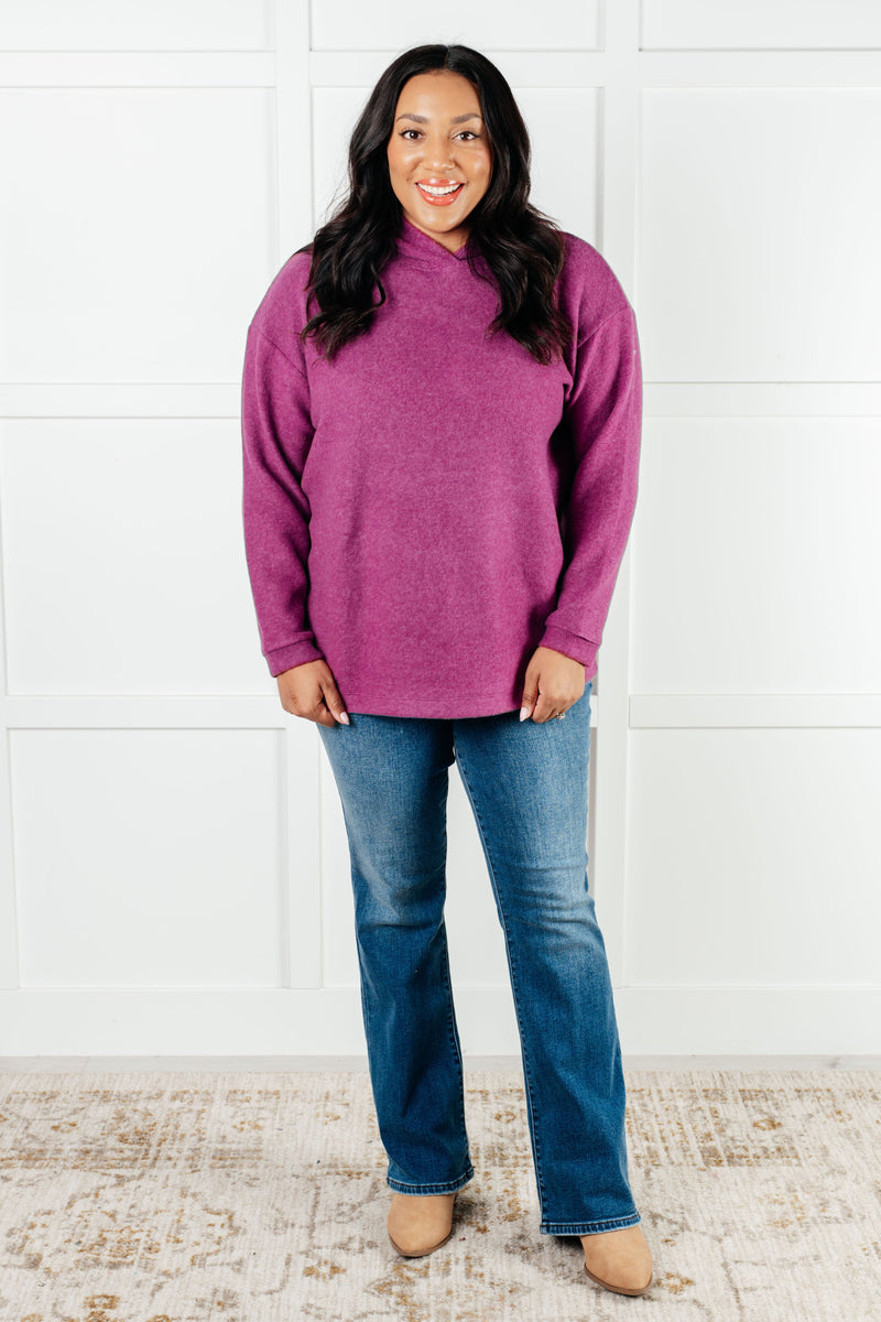 Hazel Blues® |  Basically My Favorite Hooded Pullover in Light Plum