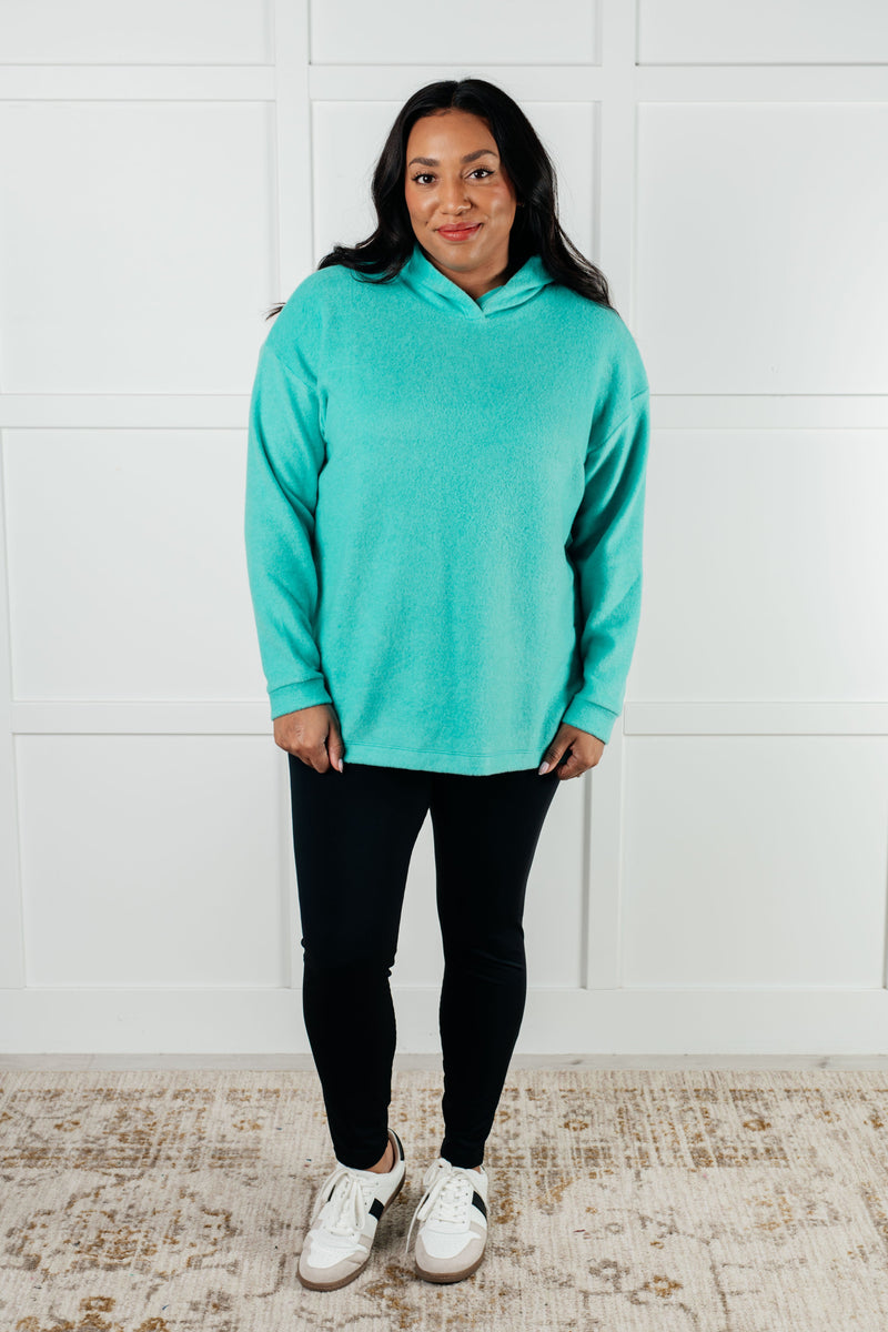 Hazel Blues® |  Basically My Favorite Hooded Pullover in Turquoise