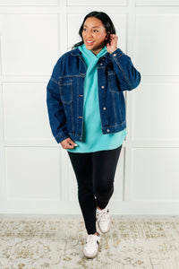 Hazel Blues® |  Basically My Favorite Hooded Pullover in Turquoise