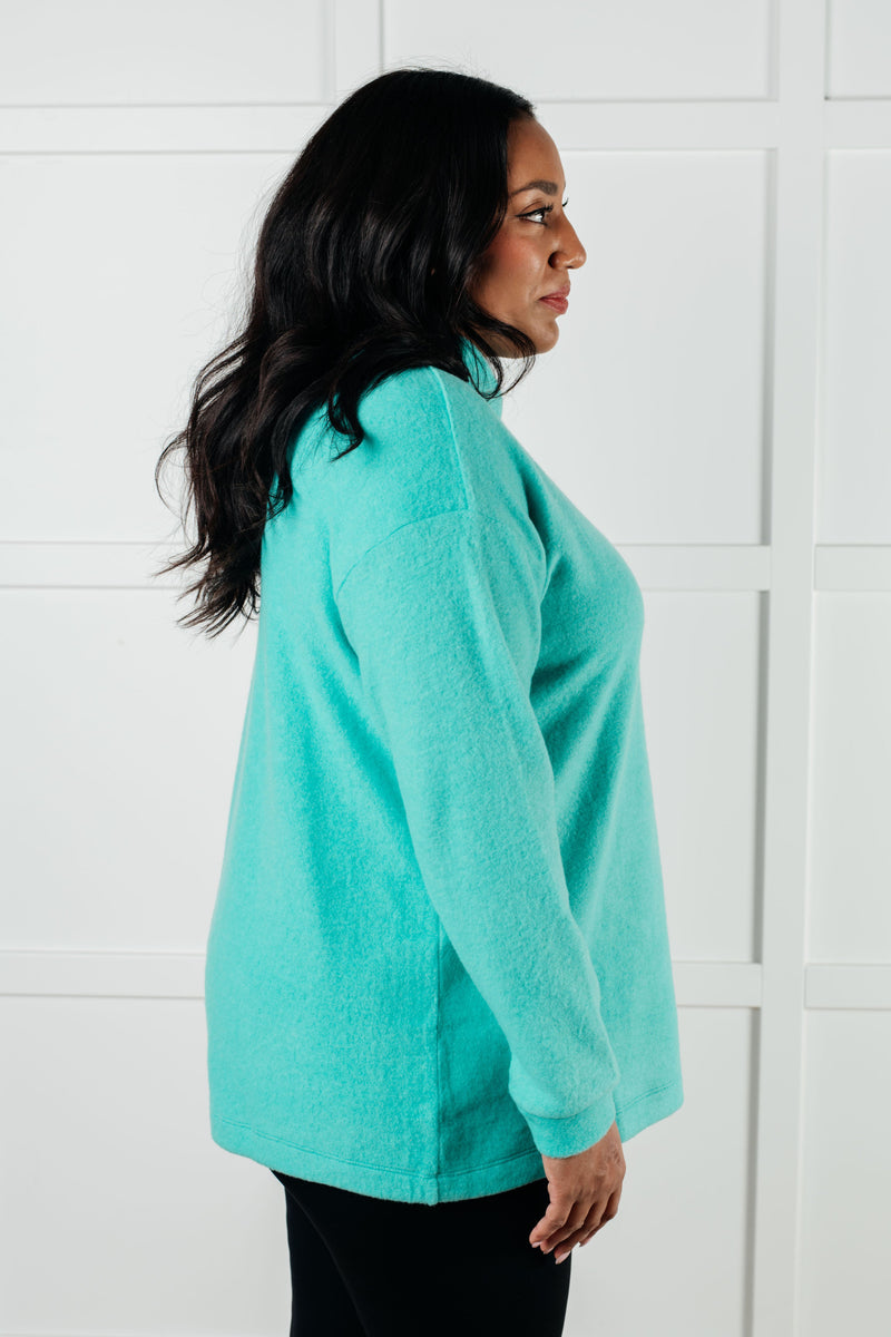 Hazel Blues® |  Basically My Favorite Hooded Pullover in Turquoise