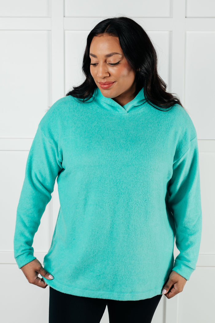 Hazel Blues® |  Basically My Favorite Hooded Pullover in Turquoise