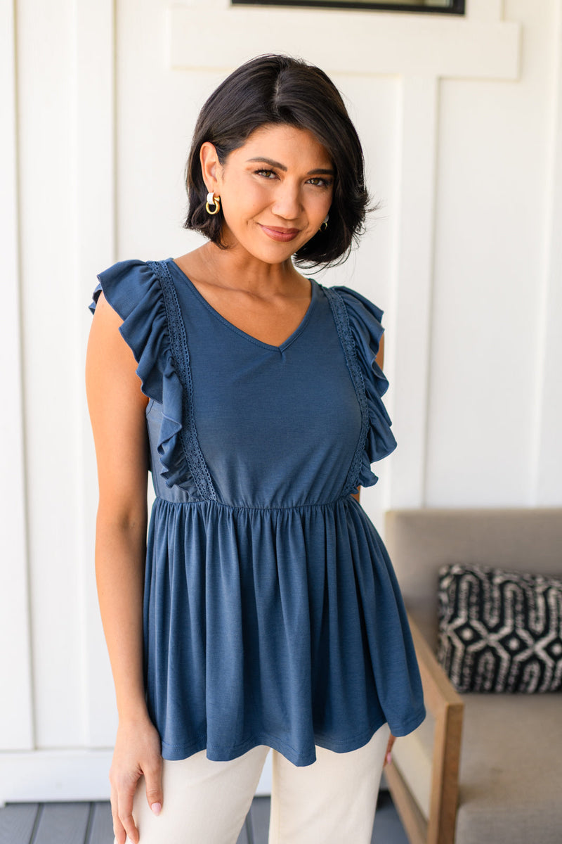 Hazel Blues® |  Before Now Ruffled Babydoll Top