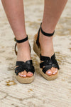 Hazel Blues® |  Behold Black Braided Twine Wedge