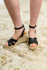 Hazel Blues® |  Behold Black Braided Twine Wedge