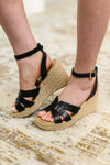 Hazel Blues® |  Behold Black Braided Twine Wedge