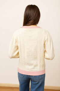 Hazel Blues® |  Beige and Pink Nutcracker Sweater