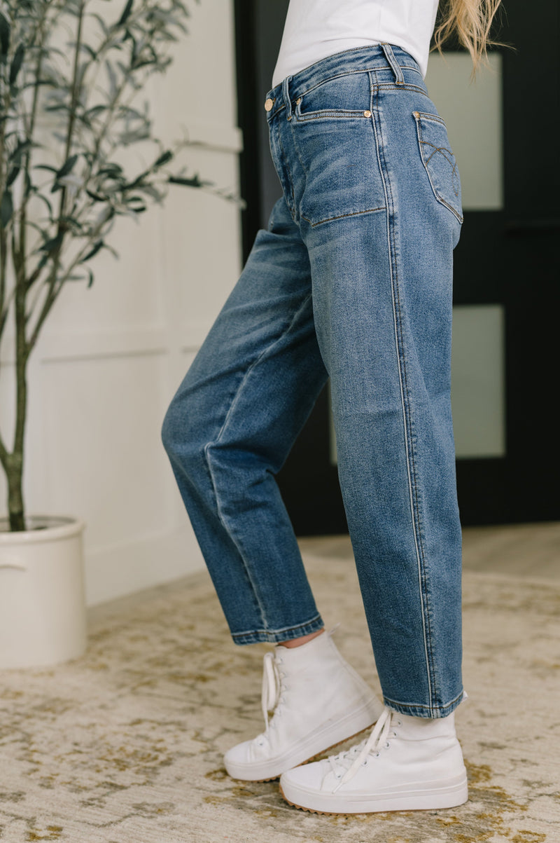 Hazel Blues® |  Bella High Waist Soft Barrel Stitch Thru Pocket