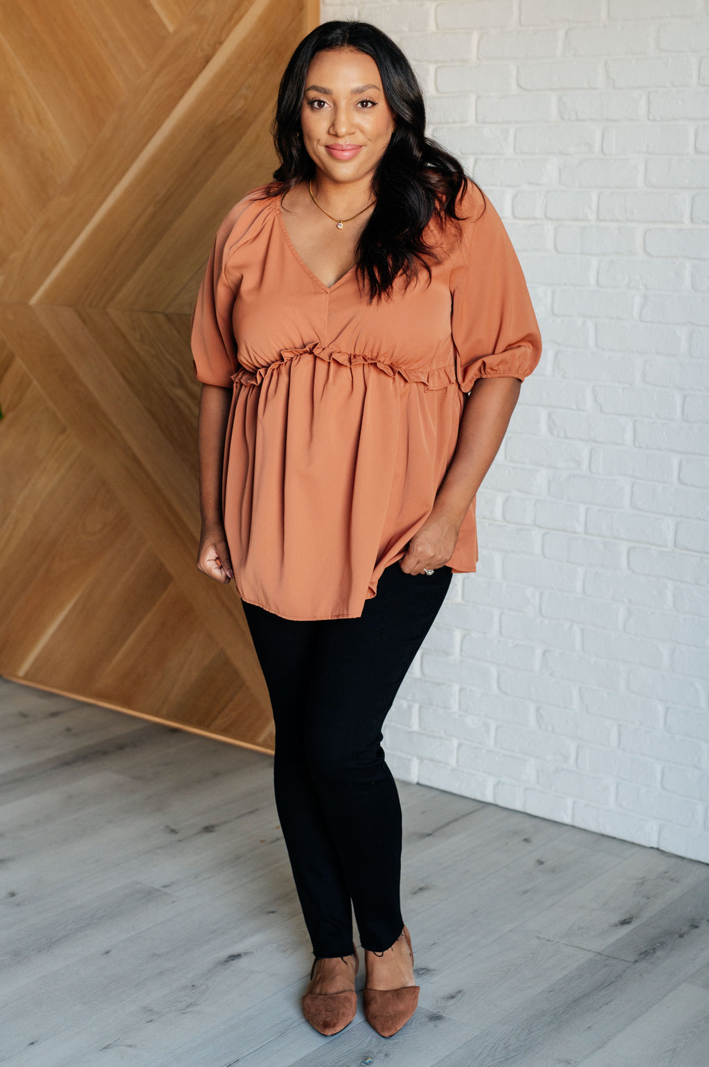 Hazel Blues® |  Better Than Ever Ruffle Detail Blouse