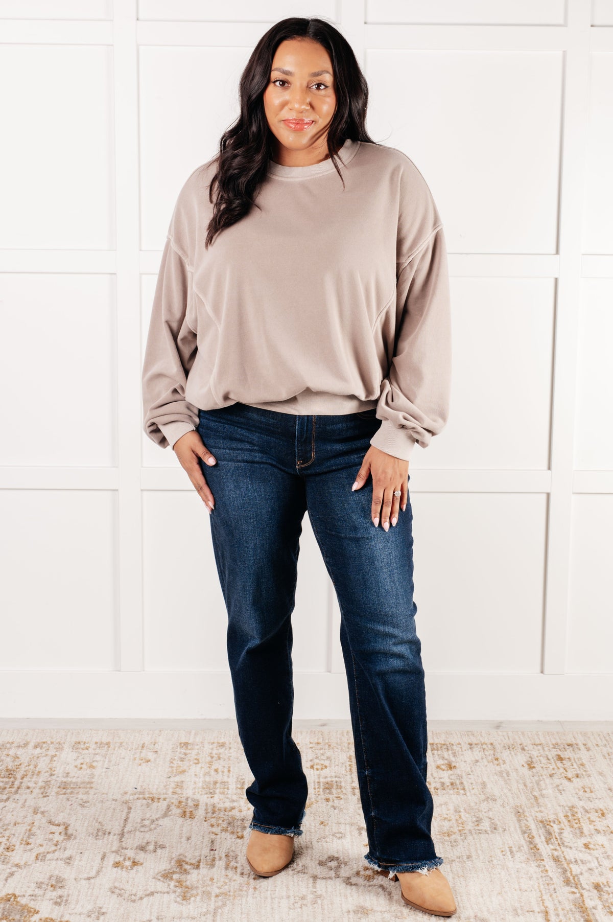 Hazel Blues® |  Beyond the Basics Pullover in Ash Mocha