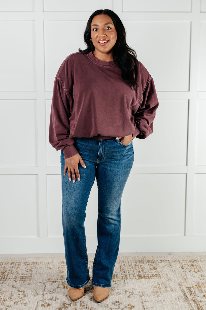 Hazel Blues® |  Beyond the Basics Pullover in Eggplant