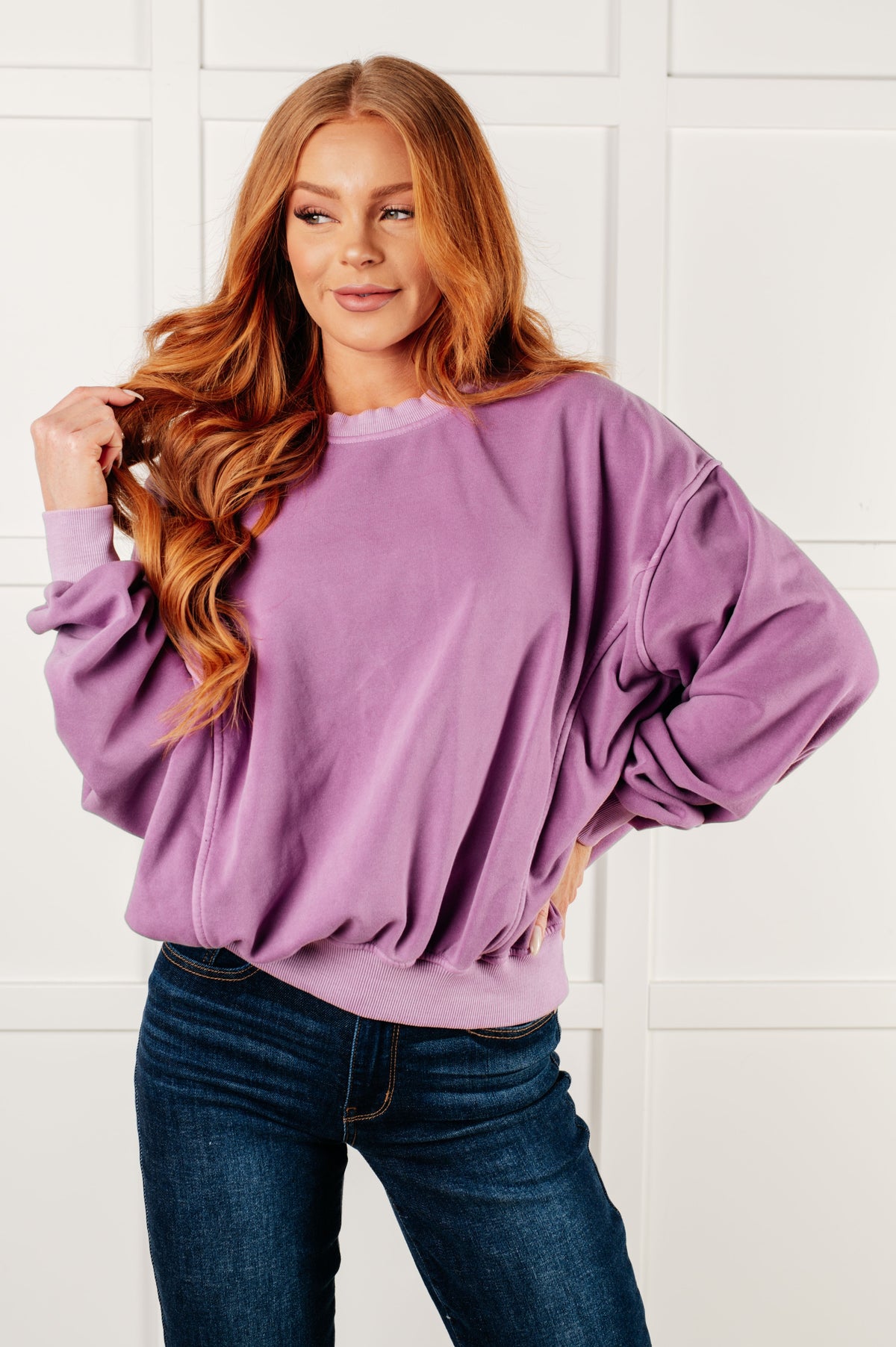 Hazel Blues® |  Beyond the Basics Pullover in Violet