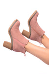 Hazel Blues® |  Bite Me Bootie in Blush Faux Suede