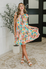 Hazel Blues® |  Bless Your Love Tiered Dress in Ivory, Orange and Mint