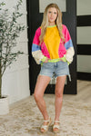 Hazel Blues® |  Blockbuster Color Block Pullover in Bright