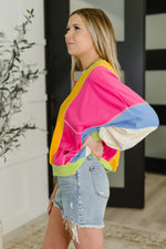 Hazel Blues® |  Blockbuster Color Block Pullover in Bright