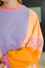 Hazel Blues® |  Blockbuster Color Block Pullover in Muted