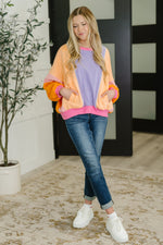 Hazel Blues® |  Blockbuster Color Block Pullover in Muted