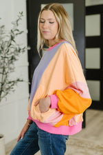 Hazel Blues® |  Blockbuster Color Block Pullover in Muted
