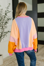 Hazel Blues® |  Blockbuster Color Block Pullover in Muted