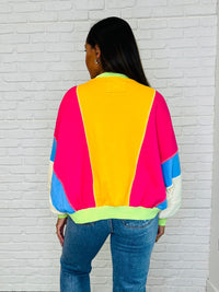 Hazel Blues® |  Blockbuster Color Block Pullover in Bright