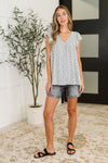 Hazel Blues® |  Bloom Service V-Neck Blouse in Ivory