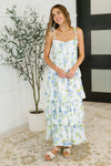 Hazel Blues® |  Bloomie Baby Tiered Dress in Ivory/Blue