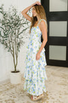 Hazel Blues® |  Bloomie Baby Tiered Dress in Ivory/Blue