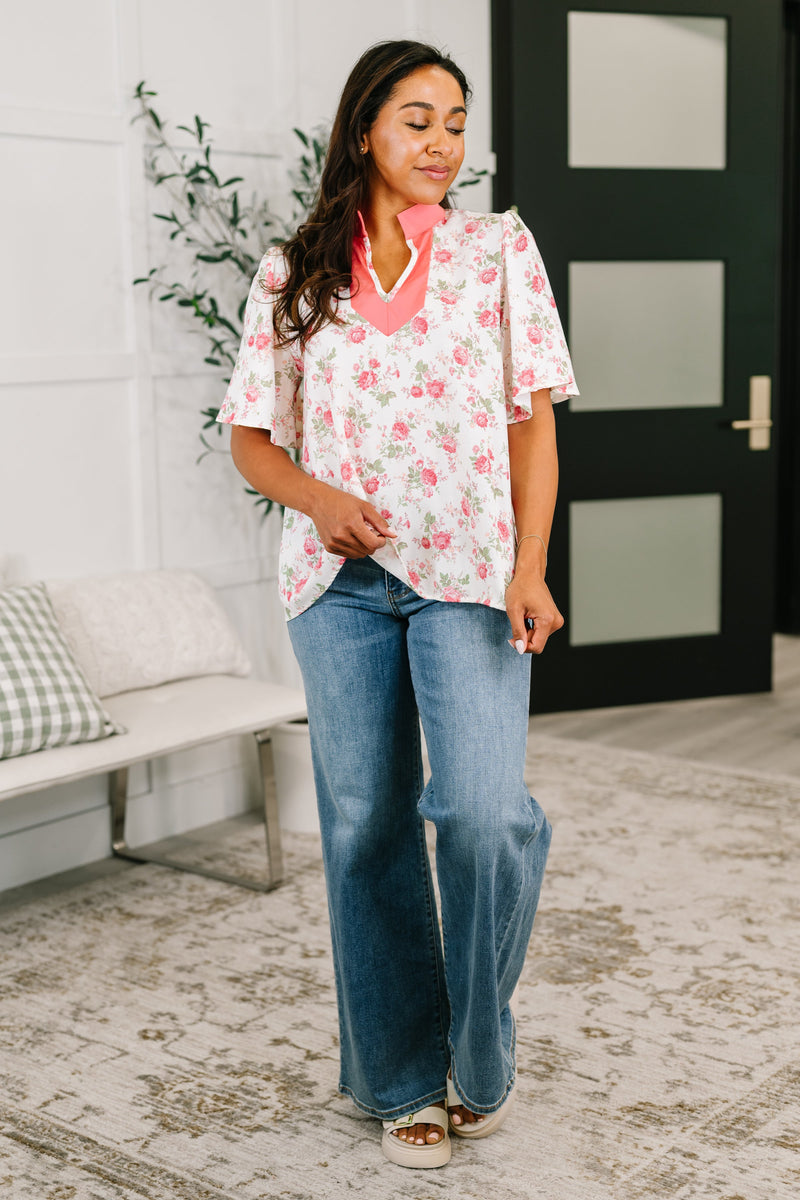 Blooming Season Split Neck Floral Blouse – Hazel Blues®