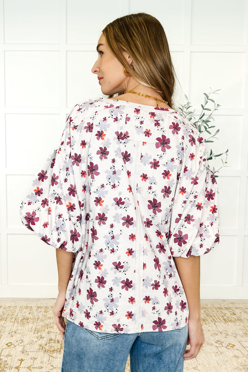 Hazel Blues® |  Blossom Breeze Balloon Sleeve Blouse