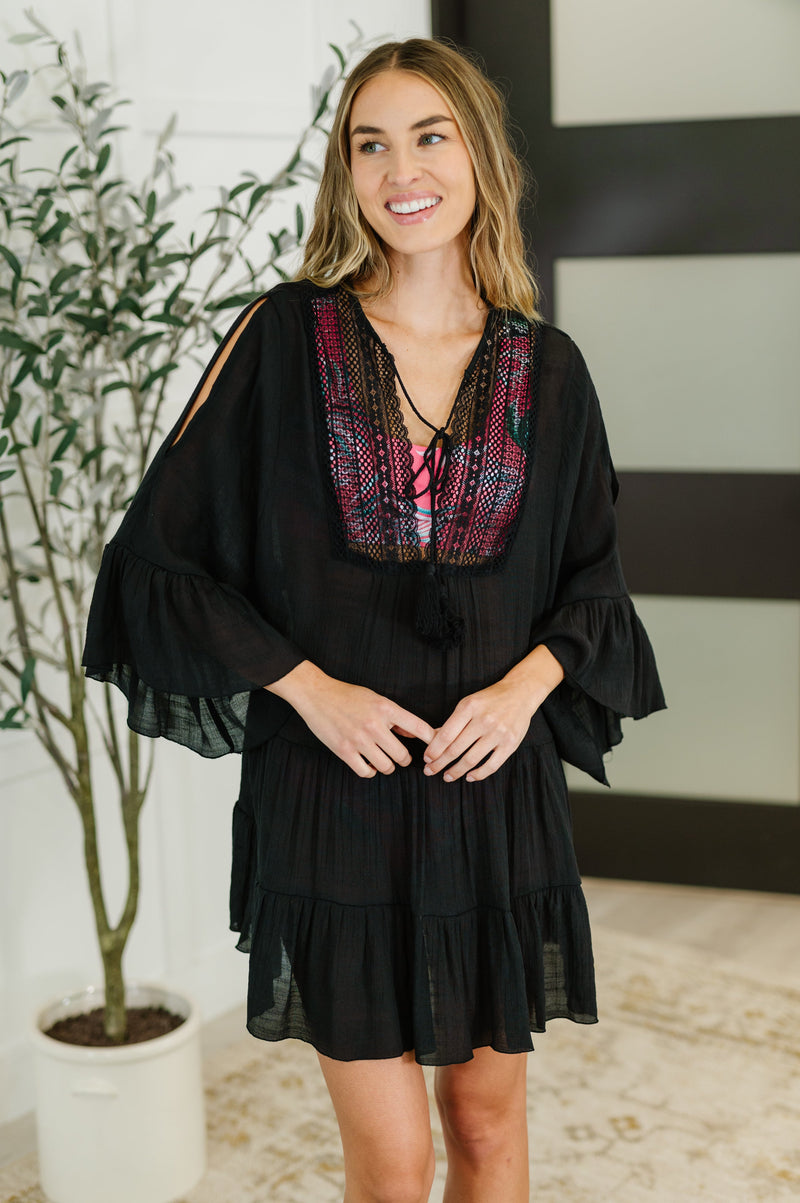Hazel Blues® |  Boheme Bay Swim Cover Up in Black