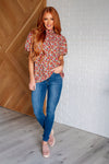 Hazel Blues® |  Bohemian Moment Floral Mock Neck Blouse